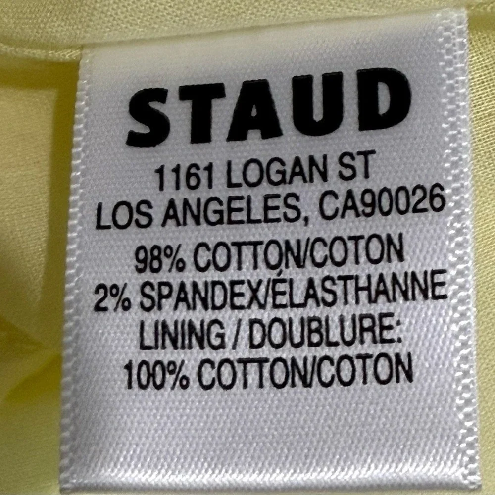 New STAUD Tiered‎ Cotton Sea Mini Skirt Sunray Pale Yellow $175